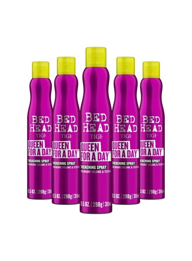 Queen for a Day Thickening Spray - For Insane Volume & Texture - For Fine Hair - Finish on Wet Hair & Blow Dry - Premium Hair Care Products for Women & Men - 10.5 oz (Pack of 5)