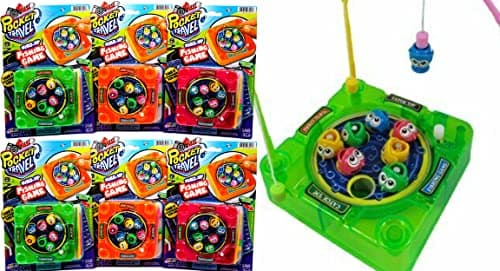 JARU Pocket Travel Magnetic Fishing Game 6 Toys Classic Rotating Mini Family Board Games for Kids Preschool Educational Games Travel Car Games Bulk Party Favors Birthday Gifts 32056p