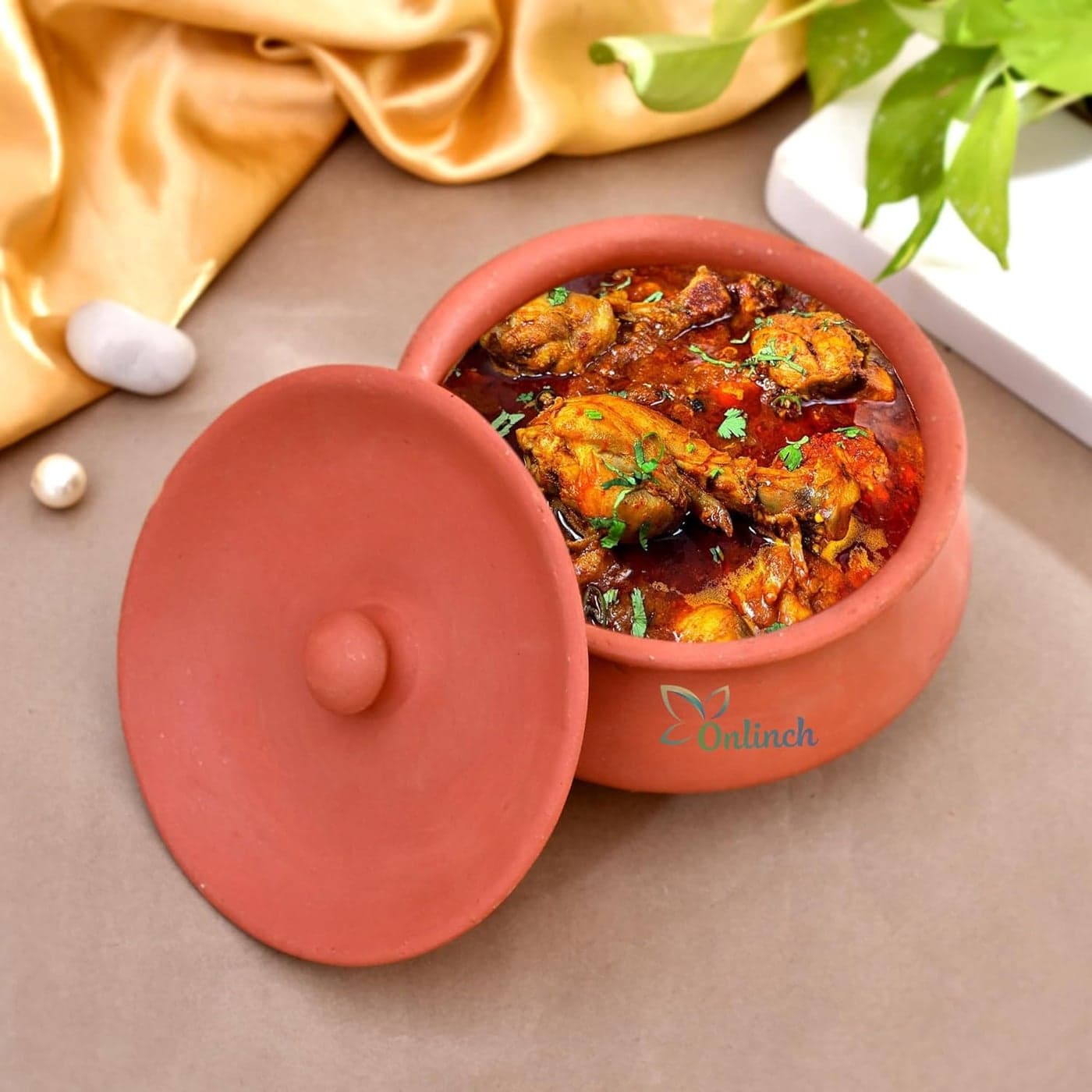 Organic Clay Dahi Handi Clay Handi MItti Handi Curd Pot Medium Size Pot with Lid_35