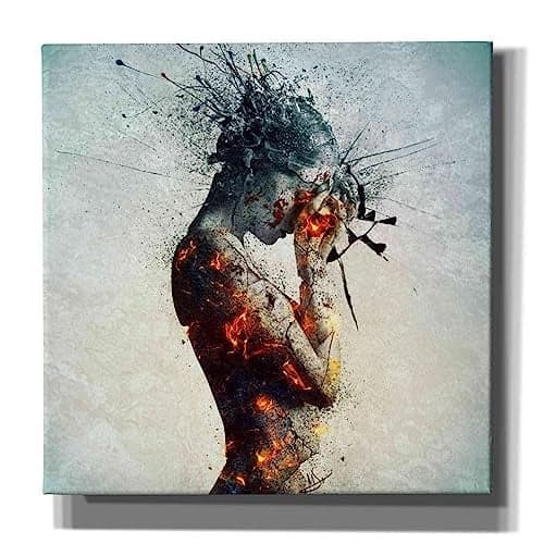 Cortesi Home CH-CA181823 "Deliberation" By Mario Sanchez Nevada Gisele Canvas Wall Art, 18" X 18",,Blue