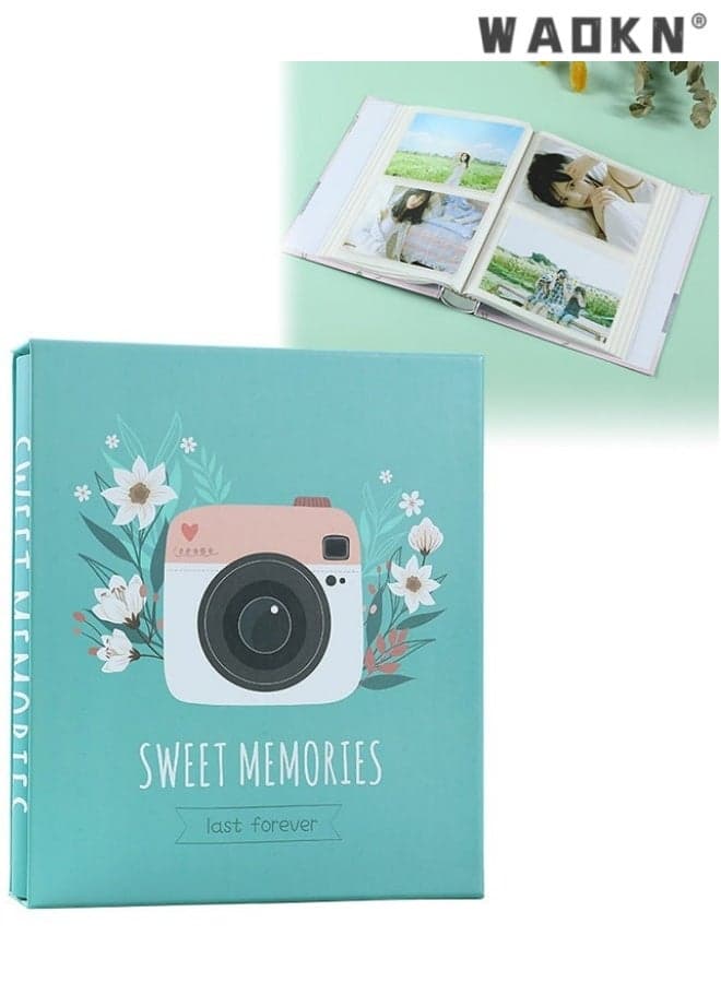 200 Pockets Foil Stamping Photo Album for 6 Inches Photos Portable Photo Album for Family Wedding Boys Girls, Large capacity photo album DIY handmade commemorative album photo collection album ,26*22*5.5 cm.