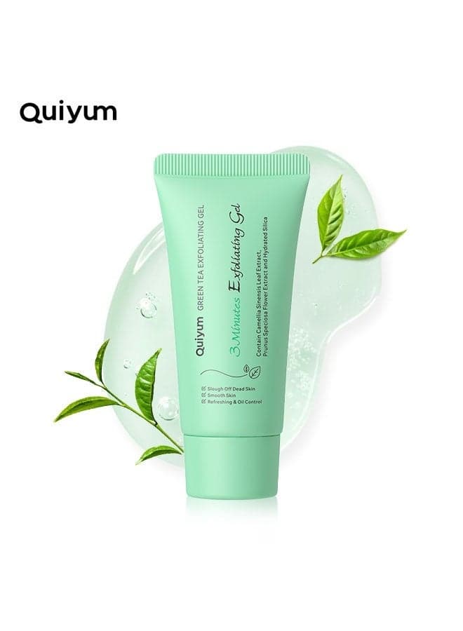 Green Tea Exfoliating Gel 50g | 3-Minute Gentle Exfoliation, Oil Control & Refreshing | Removes Dead Skin, Minimizes Pores & Improves Skin Tone For Face & All Skin Types