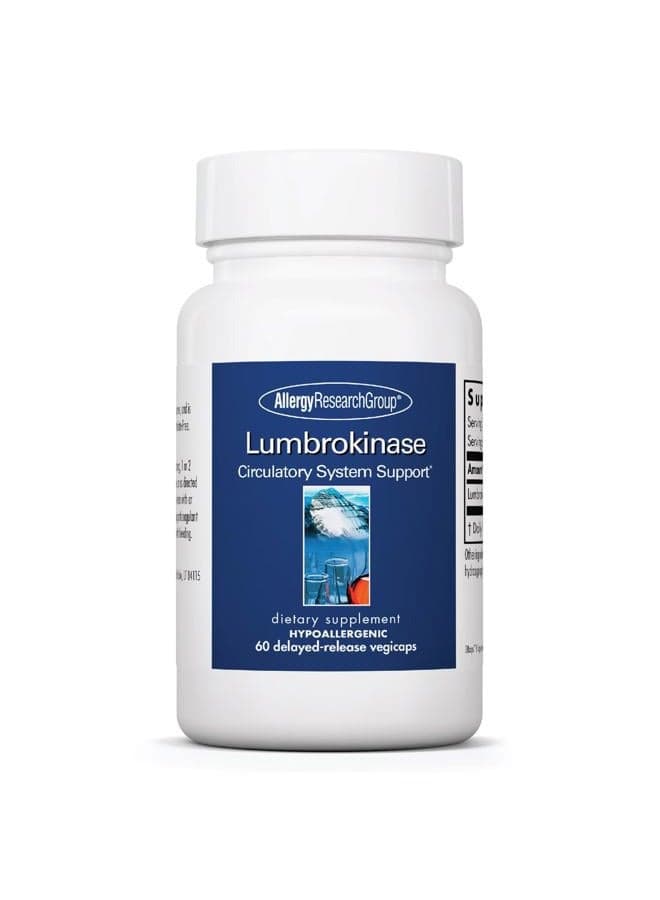 Lumbrokinase Supplement - Circulatory System Support, Supports Blood Circulation Already in The Normal Range - 60 Delayed Release Vegetarian Capsules