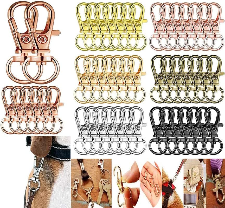 DIY Crafts Pack Of 10 Pcs, Silvery Light, Pack Of 10 Pcs Swivel Clasps Lanyard Snap Hooks Metal Lanyard Keychain Hooks Keychain Clip Hooks Lobster Claw Clasps for DIY(Pack Of 10 Pcs, Silvery Light)