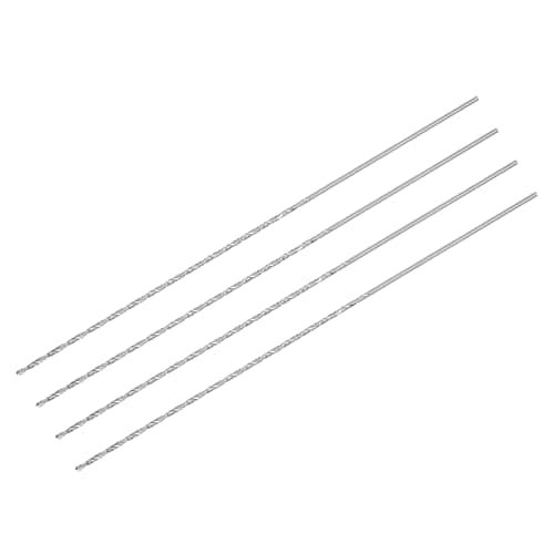 uxcell HSS(High Speed Steel) Extra Long Twist Drill Bits, 1.5mm Drill Diameter 160mm Length 4 Pcs