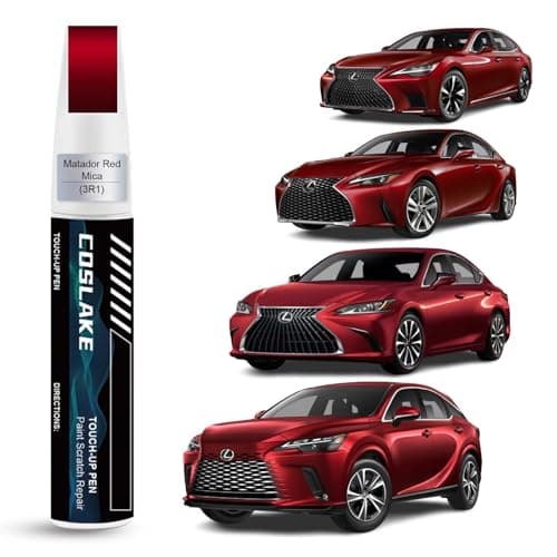 COSLAKE Car Touch Up Paint(Matador Red Mica(3R1)) for Lexus, Car Paint Scratch Repair Kit, Quick & Easy Solution to Repair, 2 in 1 Scratch Remover Pen with Color-Matched