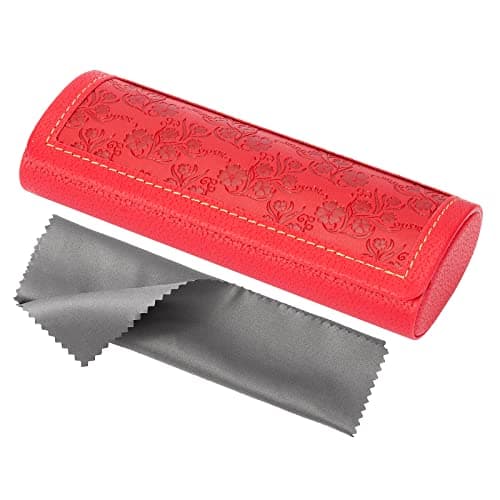 Vemiss Hard Shell Eyeglass Cases, Lightweight Portable Glasses Case for Women Men (H-red)