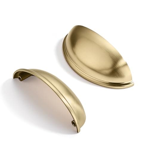 CABDM 10 Pack 312 Drawer Pulls Champagne Bronze Cabinet Cup Pulls Kitchen Hardware Cabinet Handles Drawer Handles Knobs 312 inch 89mm Center to Center