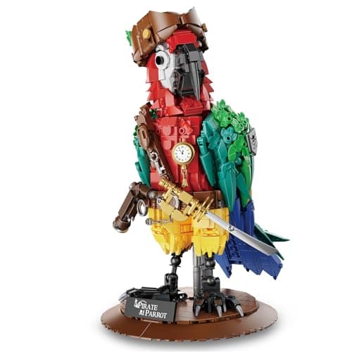 Vziimo Pirate Parrot Flowers Building Set 1236PCS Parrot Creative Bird Model Home Deocr and Office Art Gift for Teens Boyfriend Adults 14 Compatible with Major Brand