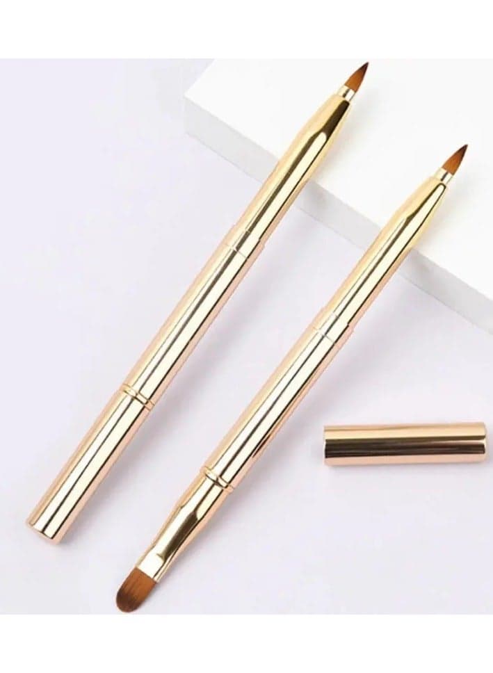 Double Ended Lip Brush Makeup Tool for Eyeshadow, Concealer, Gloss, and Lipstick Application