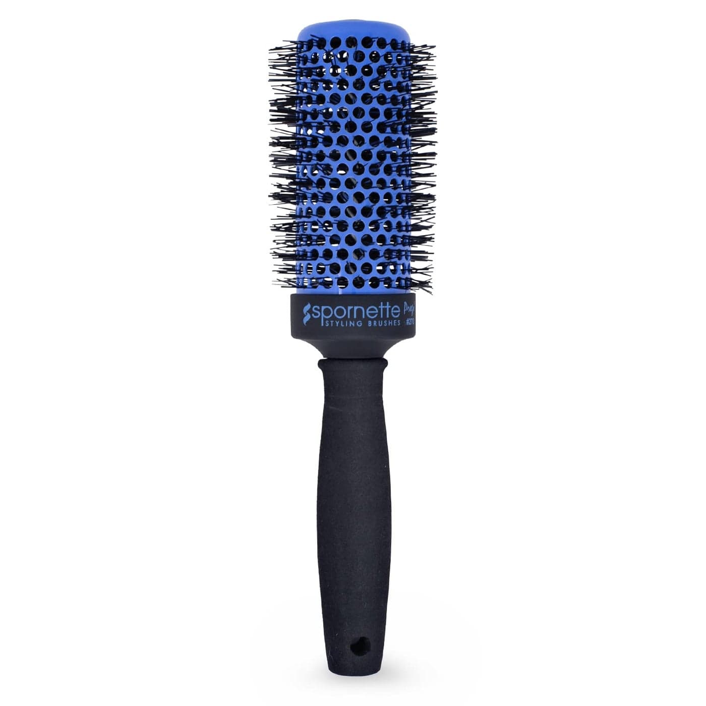Spornette Prego 2.5 inch Round Brush (#270) with Tourmaline Ceramic Vented Barrel and Nano-Silver Ion Bristles for Straightening, Styling, Curling and Volumizing Short, Medium, Long Hair Types