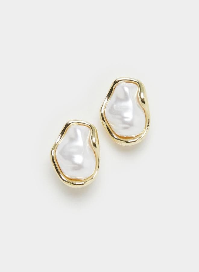 Styli Big Faux Pearl Earrings