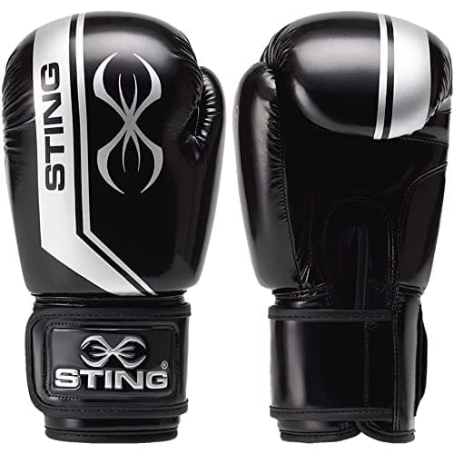 STING Boxing - Armalite Boxing Gloves | for Competition & Training (16OZ, Black/Silver)