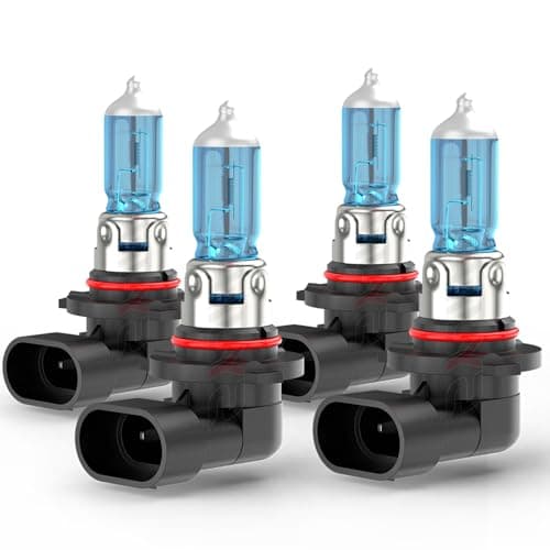 Upgraded Halogen Headlight Bulbs For Toyota Corolla 2001-2003 2004 2005 2006 2007 2008 2009 2010 2011 2012 2013 2014 2015, 9005 9006 High Low Beam Headlamp Lights, 6000K White, 300% Brightness, 4-Pack