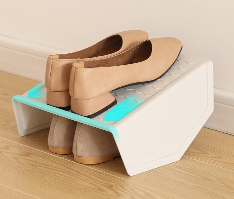 Golden bird Plastic Cabinet Shoe Rack Organizer Storage Box Multifunctional Adjustable Shoe Slots for Closet Organization