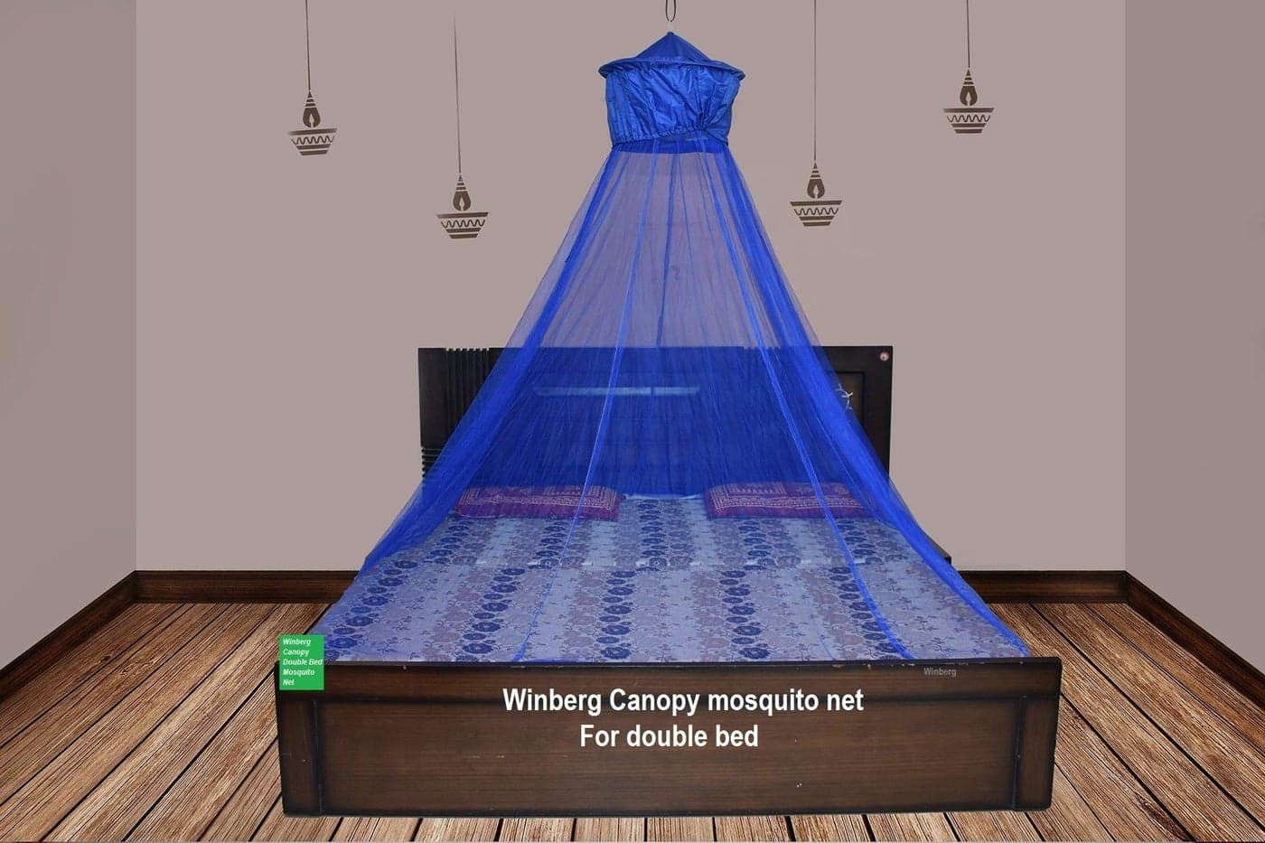 Winberg ® Mosquito Net Bed Canopy Maximum Insect Net Protection No Skin Irritation Deet Free Natural Repellent (Random Colour) Canopy005