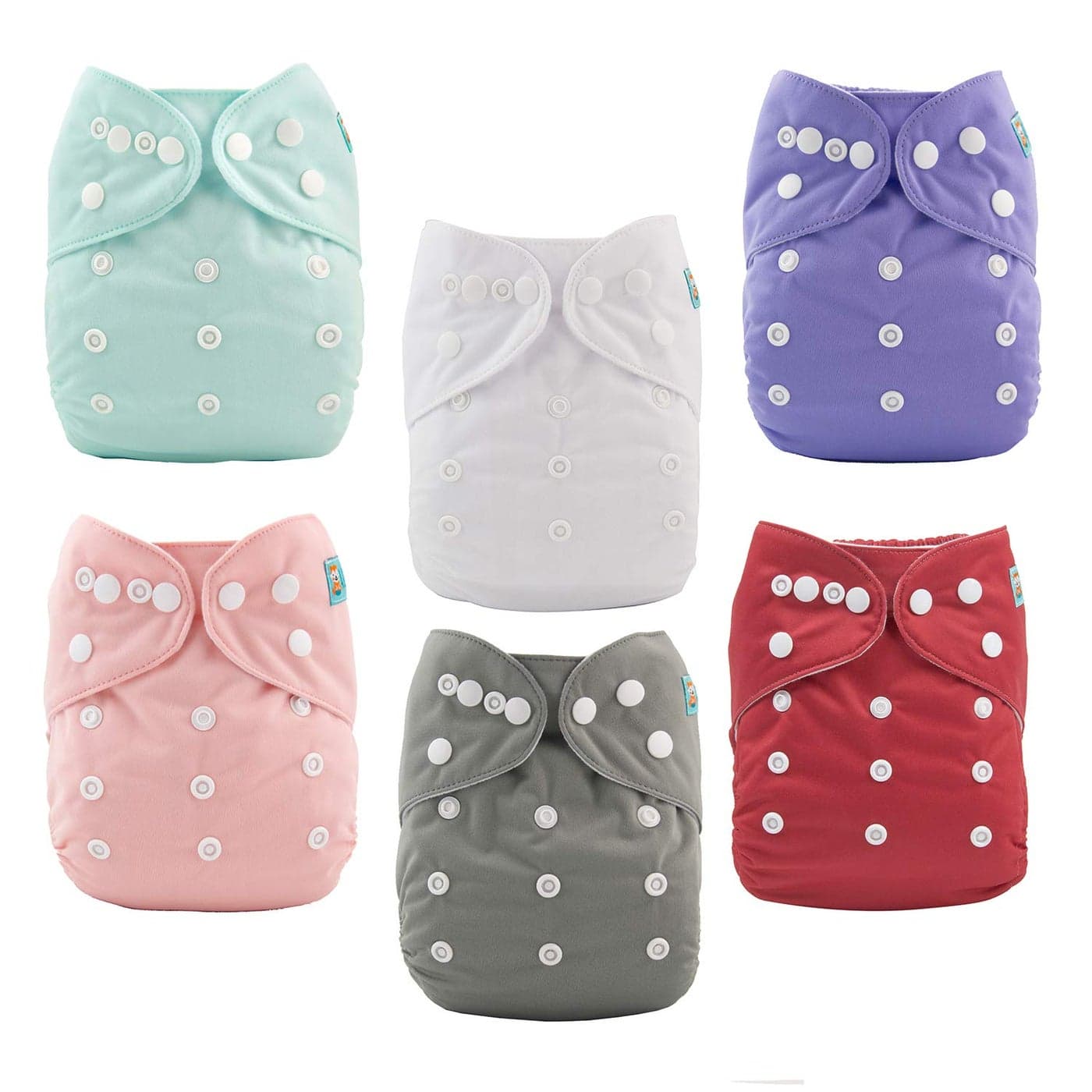 ALVABABY Baby Cloth Diaper 6 Pack with 12 Inserts One Size Cloth Diaper Covers Adjustable Washable Reusable for Baby Girls and Boys