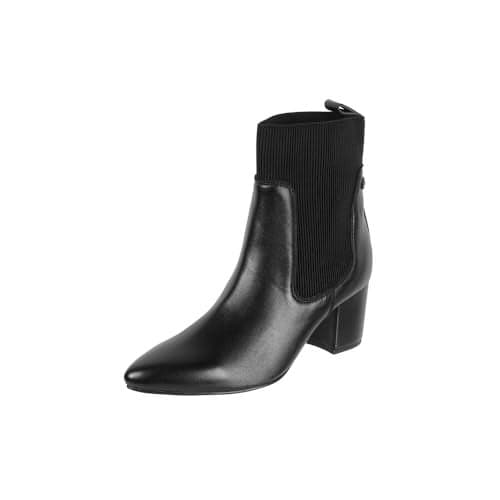 Metro Women Black Synthetic Ankle-Length Chelsea Block Heel Boots UK/4 EU/37 (31-717)