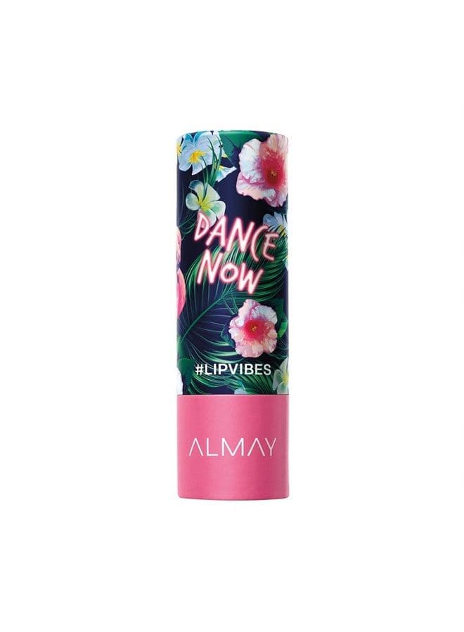Lip Vibes Lipstick with Vitamin E Oil & Shea Butter, Matte Cream Finish, Hypoallergenic, Dance Now, 0.14 Oz