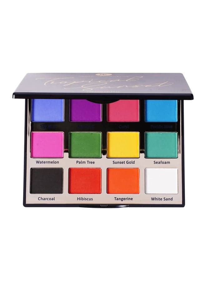 Tropical Sunset Eyeshadow Palette, 12 Highly Pigmented Colors, Professional Talc-Free Eye Makeup