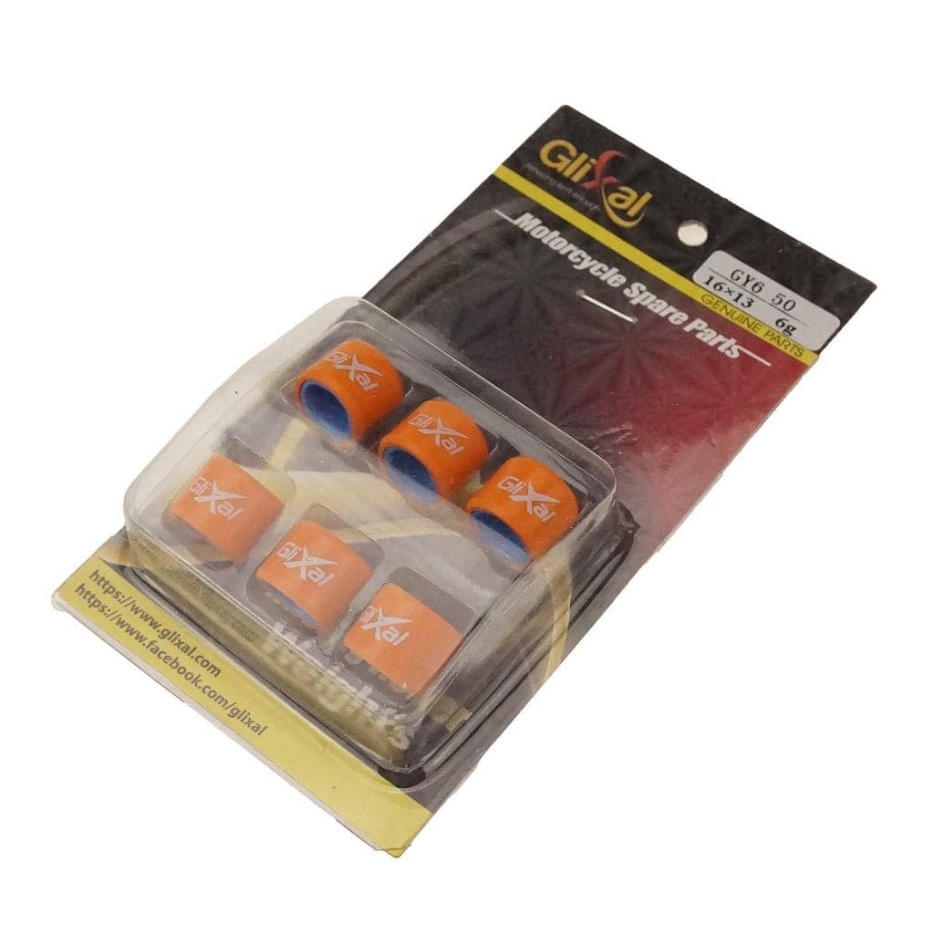 Glixal ATKS04011 16X13mm High Performance Racing Variator Roller Weights Set 139QMB GY6 50cc 100cc Scooter Moped ATV 6 gram
