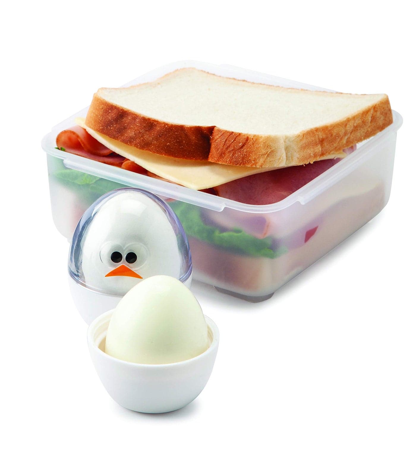 Joie Eggy Go Pods, Boiled Egg Holder for Travel or Fridge Storage, Hard Container with Twist On Lid, Compact for Lunch Bags, Cute Chicken Design, BPA-Free, Dishwasher Safe, 2 Pack