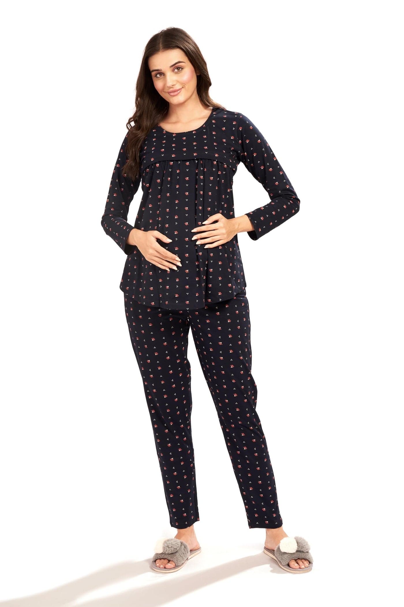 AV2 Women's Cotton Floral Pyjama Set (2952BS_Peach_S)