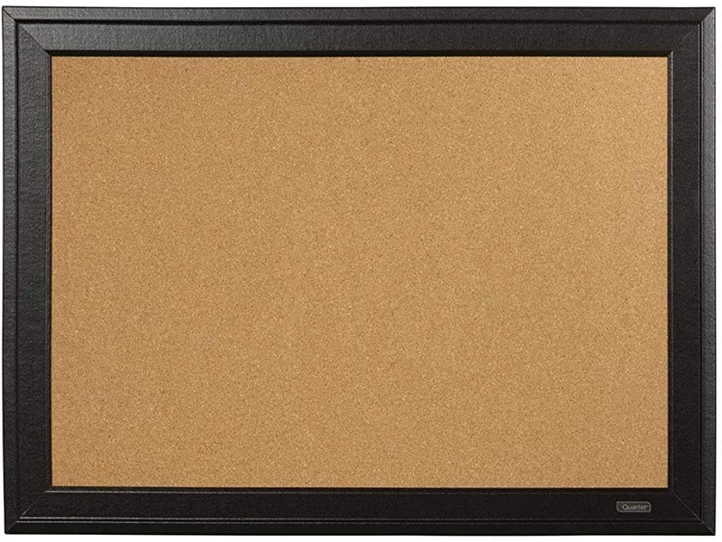 Quartet Cork Bulletin Board, Framed Corkboard, 11” x 17”, Black Frame, Message Board (79279)