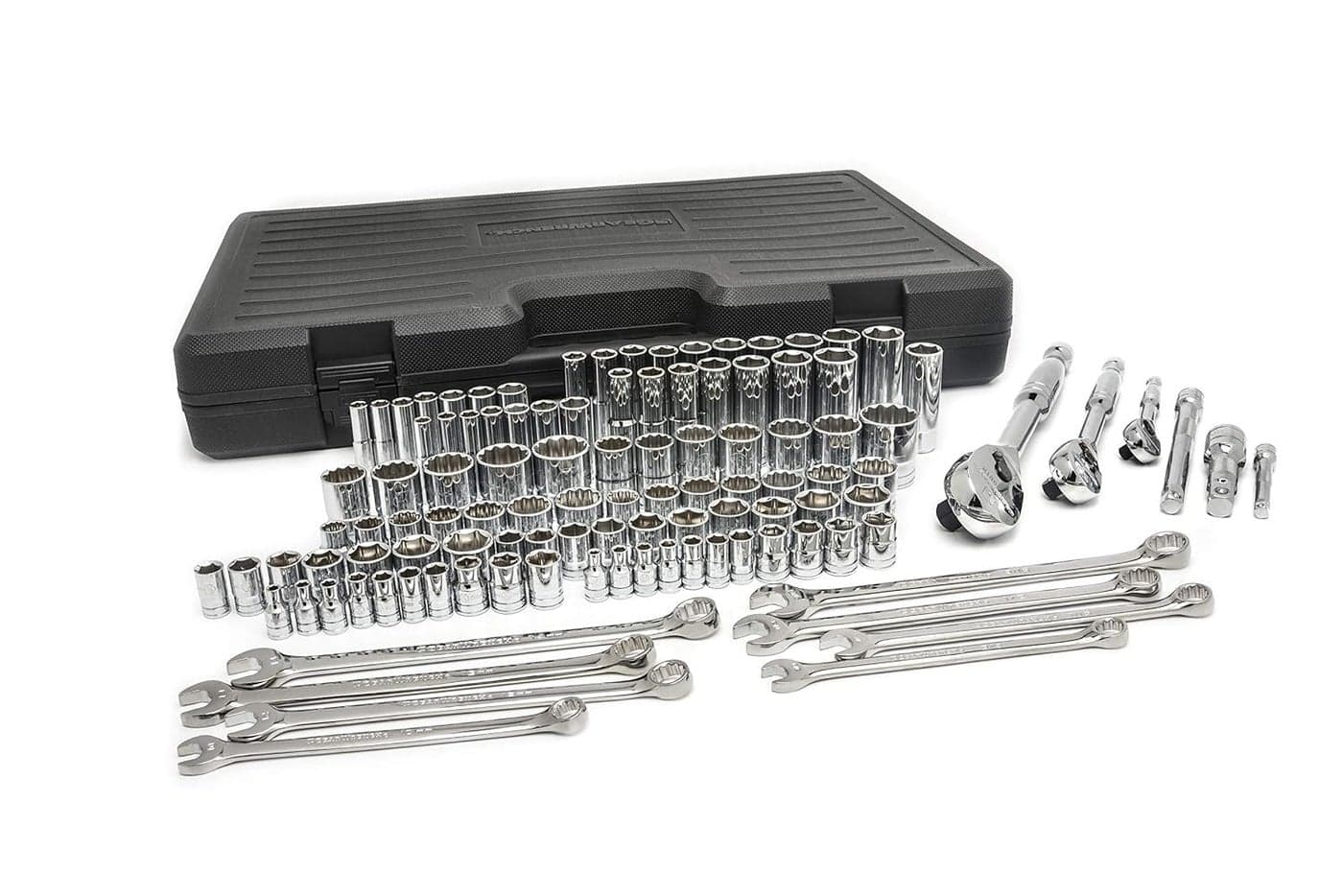 GEARWRENCH 110 Pc 14 38 12 Drive 6 12 Pt Mechanics Tool Set Standard Deep SAEMetric 89058