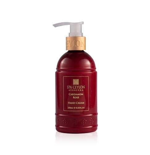 SPA CEYLON Cardamom Rose Hand Cream Nourishing Hand Moisturizer with Mango Butter Kokum Butter Rice Bran Uplifting Natural Hand Care for All Skin Types