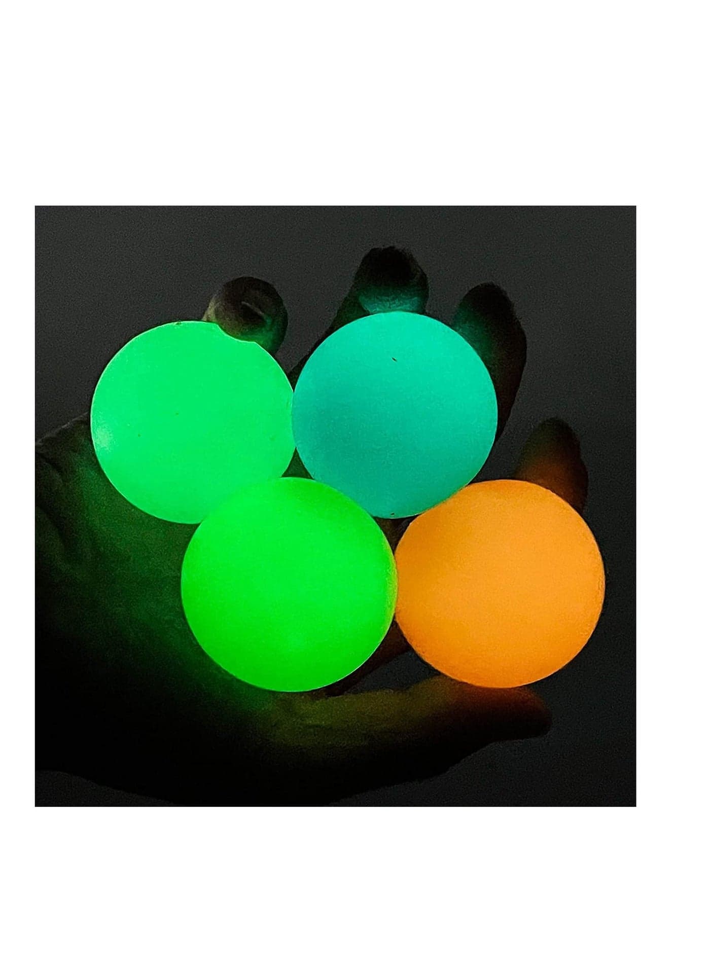 Luminous Sticky Balls, 4Pcs Stress Relief Glowing Ceiling Balls Glow in The Dark, for Kids and Adults, to Wall Roof, Party Favors, Supplies Relax