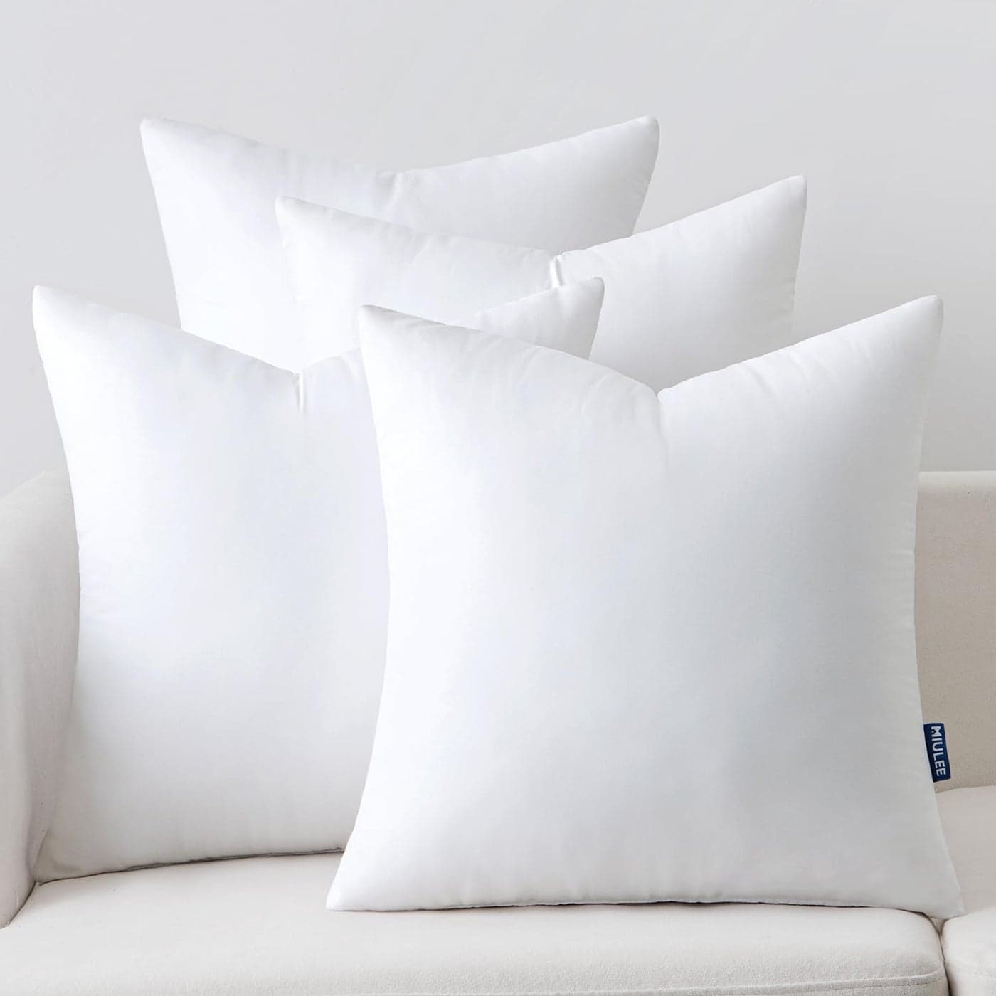 MIULEE 20x20 Inch Throw Pillow Insert Set of 4Premium Pillow Stuffer Sham Square for Decorative Cushion Bed Couch Sofa