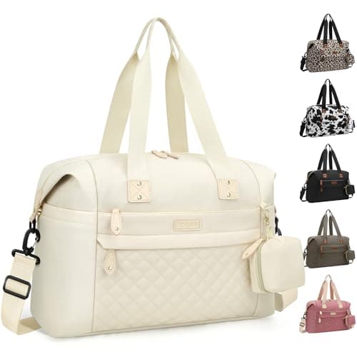Pritent Diaper Bag Tote Diaper Baby Bags with Pacifier Case Shoulder Straps Stroller Clips Waterproof Large Mommy Maternity Travel Baby Bag for Mom and Dad white