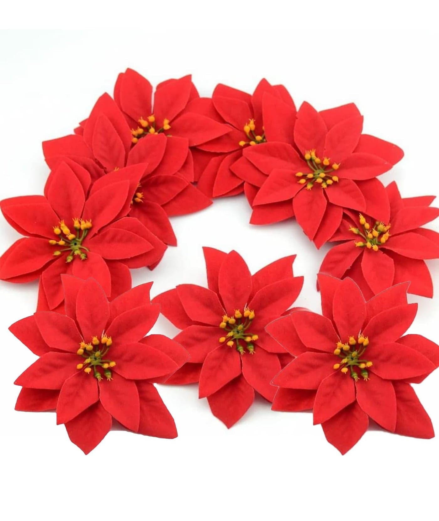 YSFVNP 20 Pcs Christmas Poinsettias Red, Christmas Decoration Items, Leaves for Decoration, Decoration Flowers Artificial Flowers Christmas Flowers of Velvet Christmas Decorations Items/Chritmas Tree