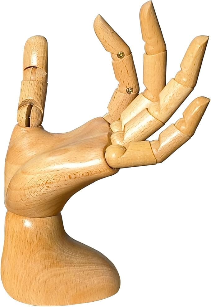 yangjietf mannequinmannequin handhand modelhand mannequin for nailsdrawing mannequinwooden handwooden mannequinarticulated fingershand model for drawingfemale hand of left Female_left