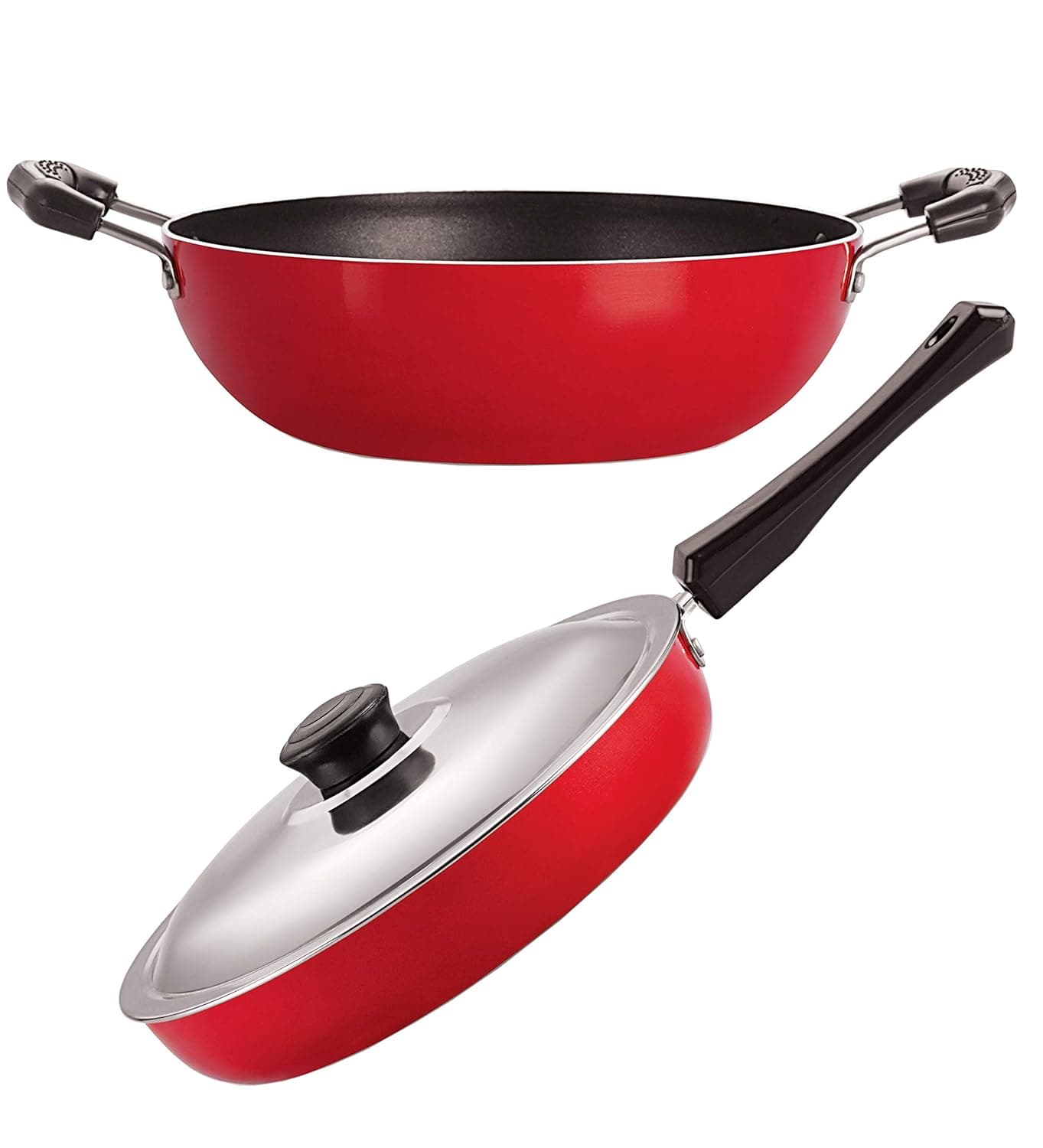 Nirlon Aluminium Cookware Set 2Pieces RedBlack 26mm_FP12_KD14___