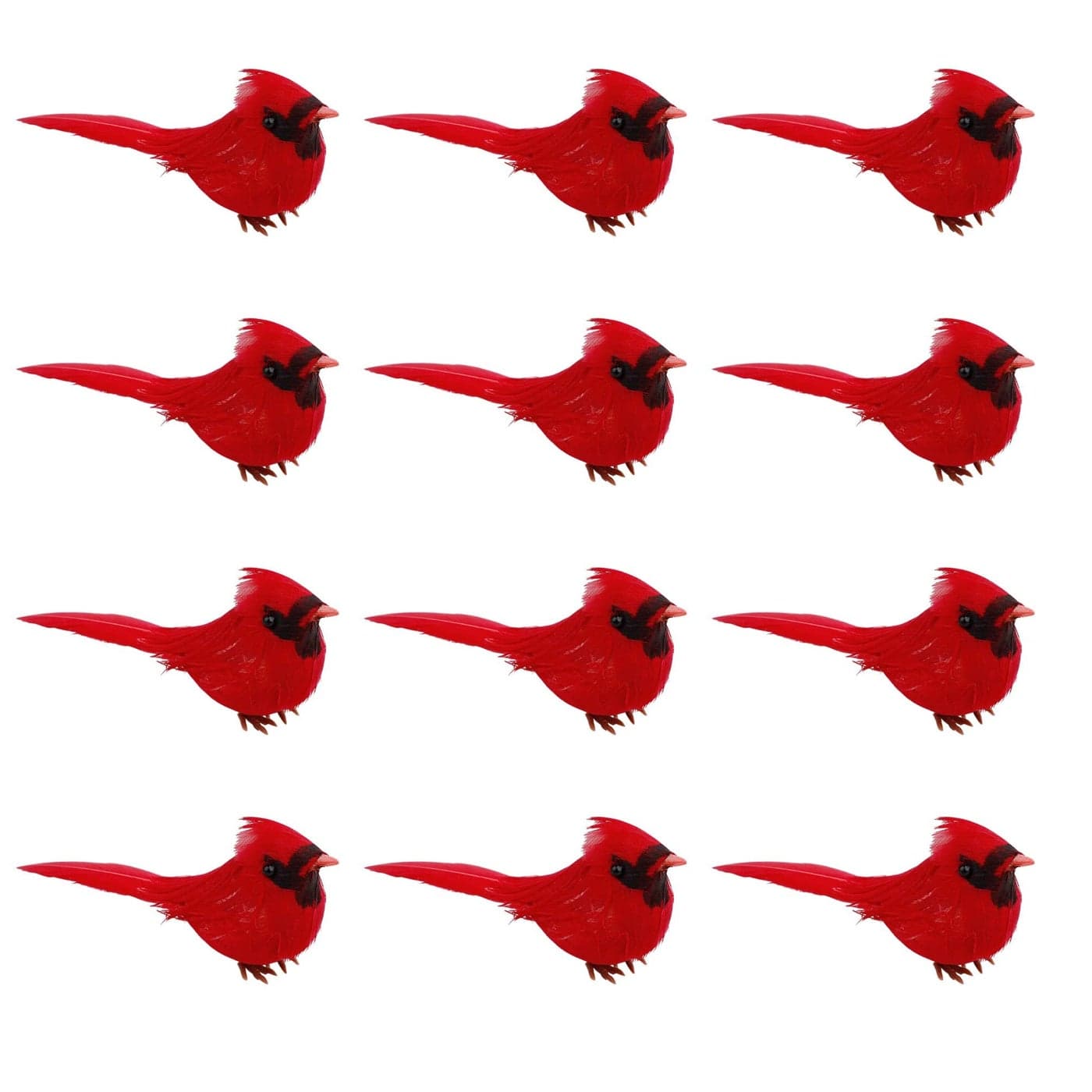 Warmtree 20 Pcs Artificial Christmas Cardinal Birds Simulation Red Birds Feather Mini Bird Decorative Fake Birds for Christmas Tree Craft Home Ornaments Garden Wedding Decoration