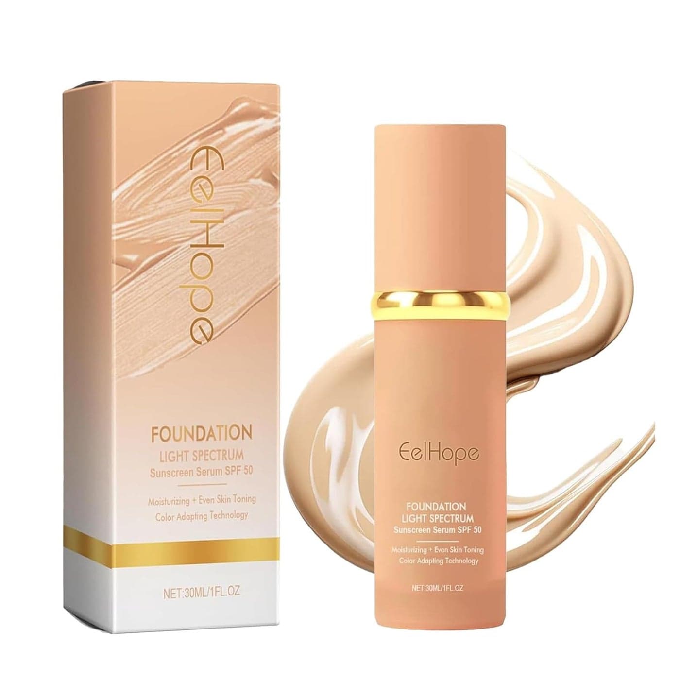 4 in 1 Foundation Liquid Foundation Medium Spectrum Hydrating Medium Full Coverage Concealer Foundation with SPF 50 Color Changing Foundation Light Spectrum