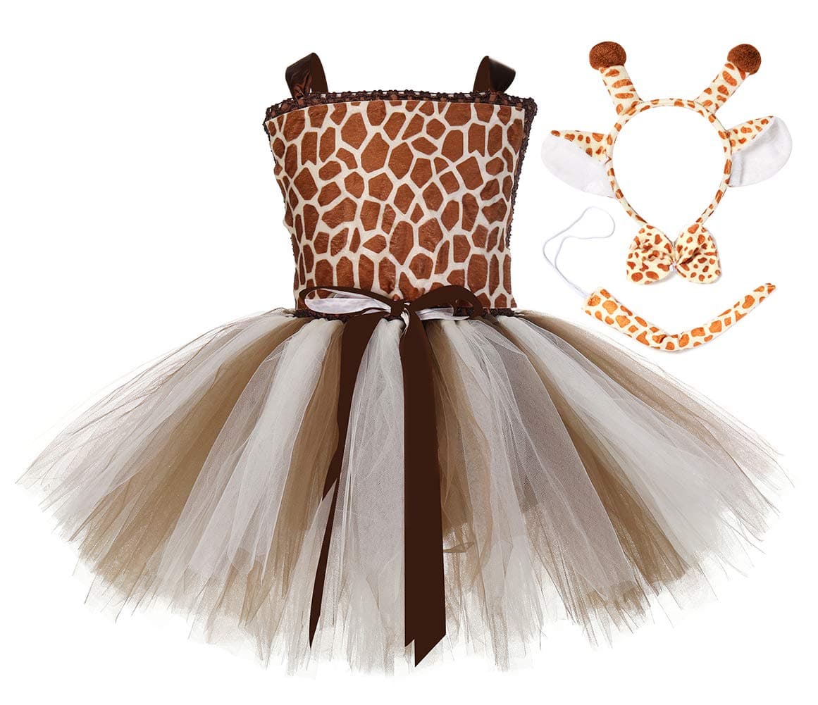 Tutu Dreams Halloween Giraffe Costume Kids Girls Jungle Safari Party Birthday Animal Outfit Dress Up Photo Props Holiday Giraffe