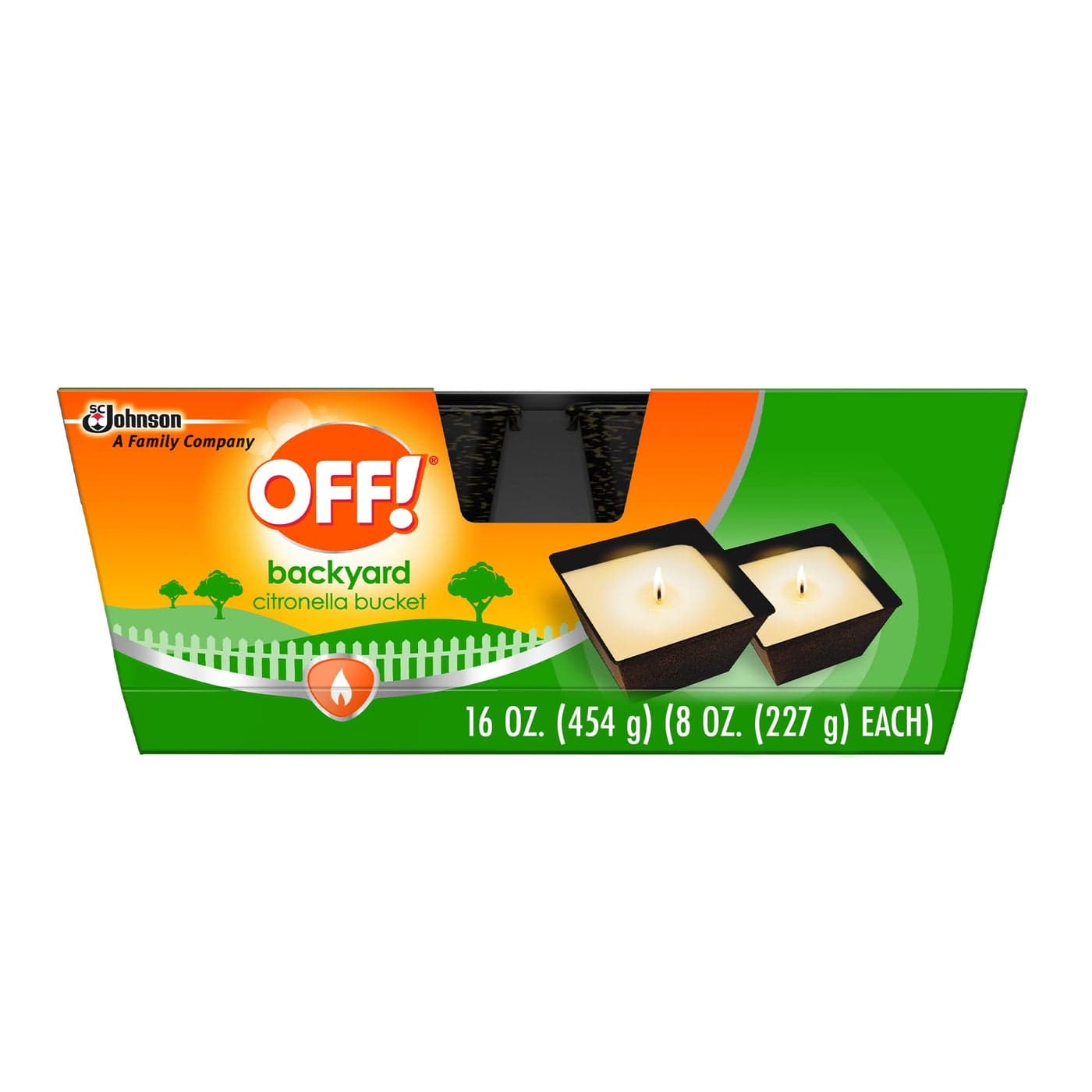 OFF! Backyard Citronella Scented Candle, Ambiance Enhancing Centerpiece, Burns for up to 25 Hours, 16 oz ( Pack of 2)