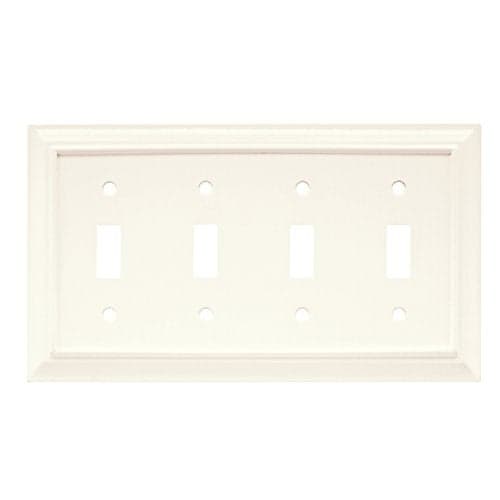 Brainerd 64536 Wood Architectural Quad Toggle Switch Wall Plate / Switch Plate / Cover
