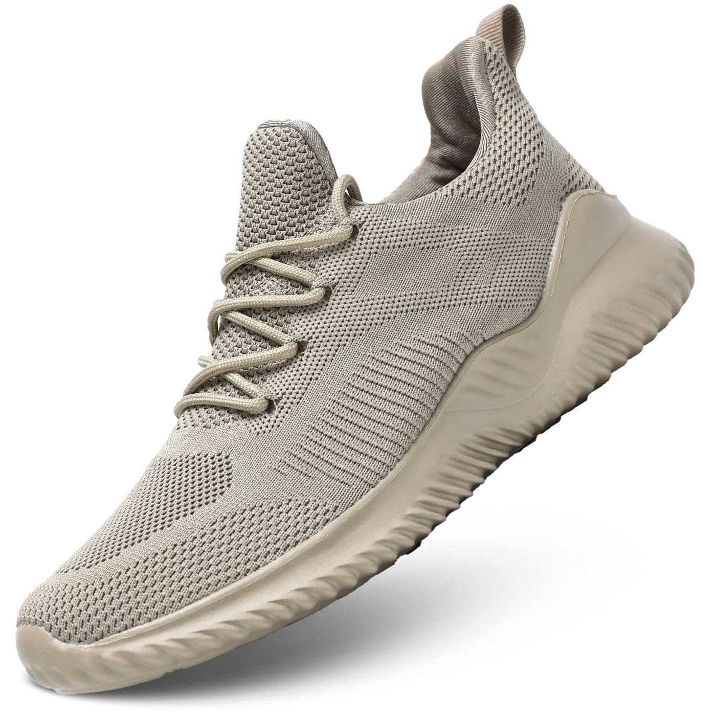 Kapsen Mens Non Slip Running Shoes Ultra Light Breathable Casual Walking Shoes Fashion Sneakers Mesh Workout Sports Shoes Khaki