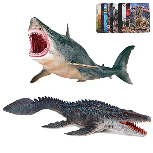 EOIVSH Megalodon Mosasaurus Realistic Dinosaur Toys Set Ocean Sea Monster Figures for Party Favors Collection Birthday Gifts