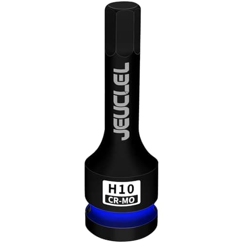 JEUCLEL 10mm Hex Impact Bit Socket, H10 1/2-Inch Impact Drive Allen Socket, Cr-Mo Steel Lengthen Hex Screwdriver Adapter for Electric Ratchet Wrenches Fastening Screws