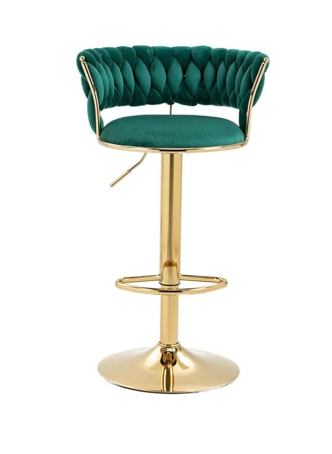 Swivel Velvet Green Bar Stools, Adjustable Counter Height Barstools Gray Bar Chairs Modern Counter Stools