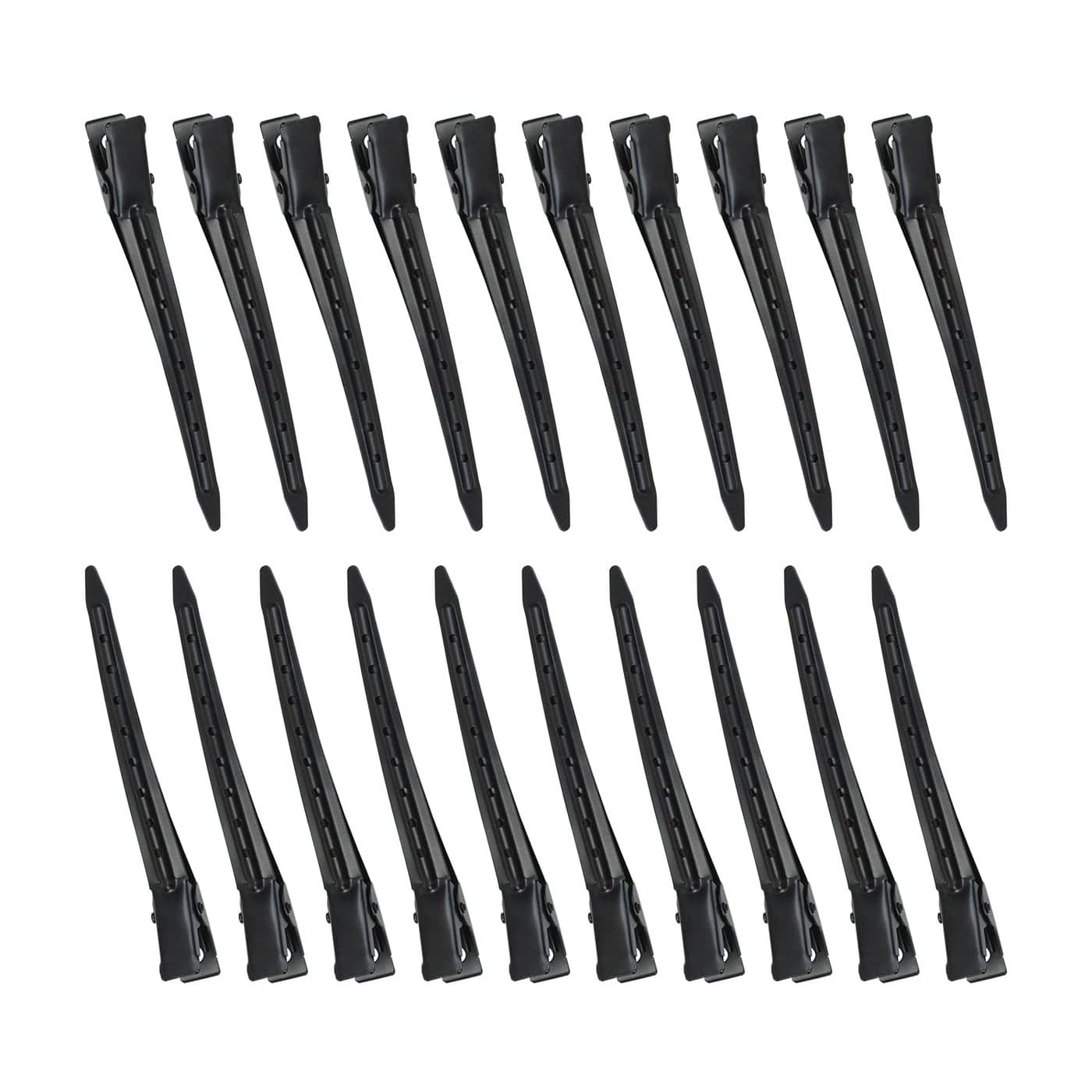 20 Pcs 35 Inches Duck Bill Hair Clips Black Metal Alligator Curl Clips with Holes Styling Clips for Salon Hair Extensions