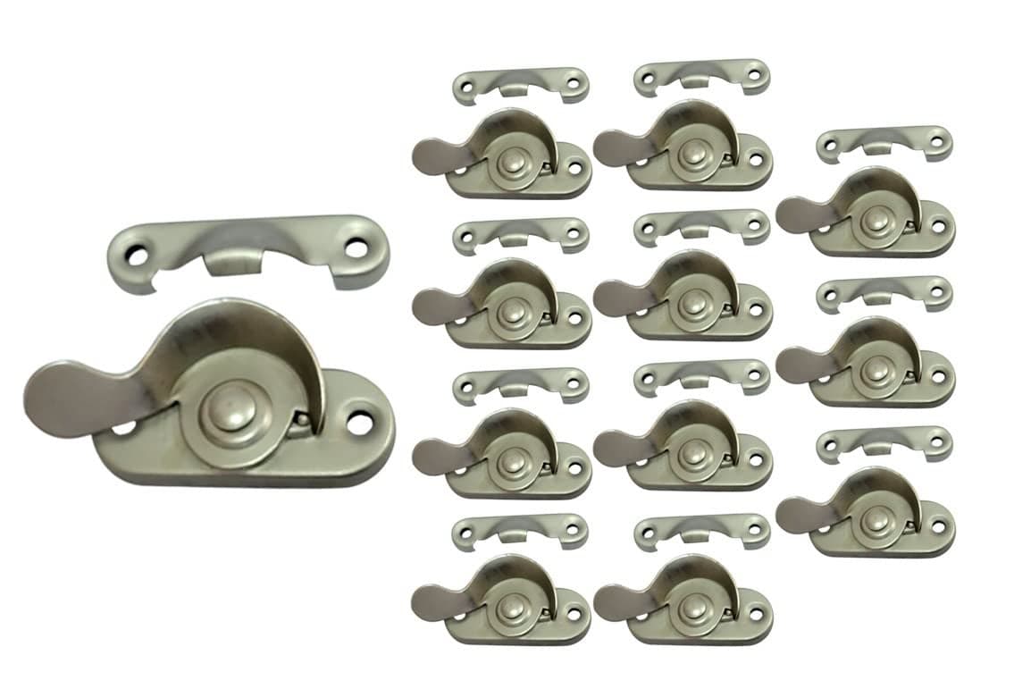 QCAA Steel Window Sash Lock CTC 2 Satin Nickel 12 Pack Made in Taiwan