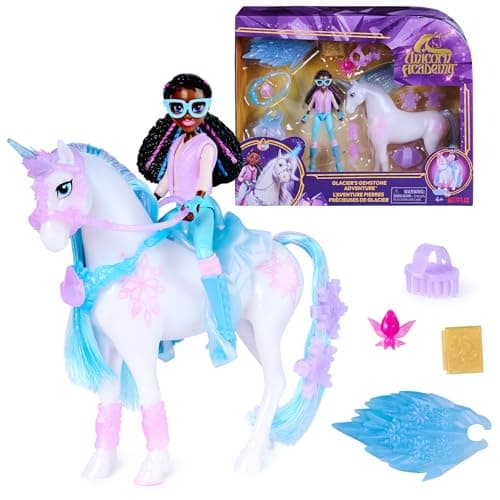 Unicorn Academy Glaciers Gemstone Adventure Easter Gifts Idea Dolls Unicorn Toys for Girls Includes Glacier Layla Doll 13 Accessories