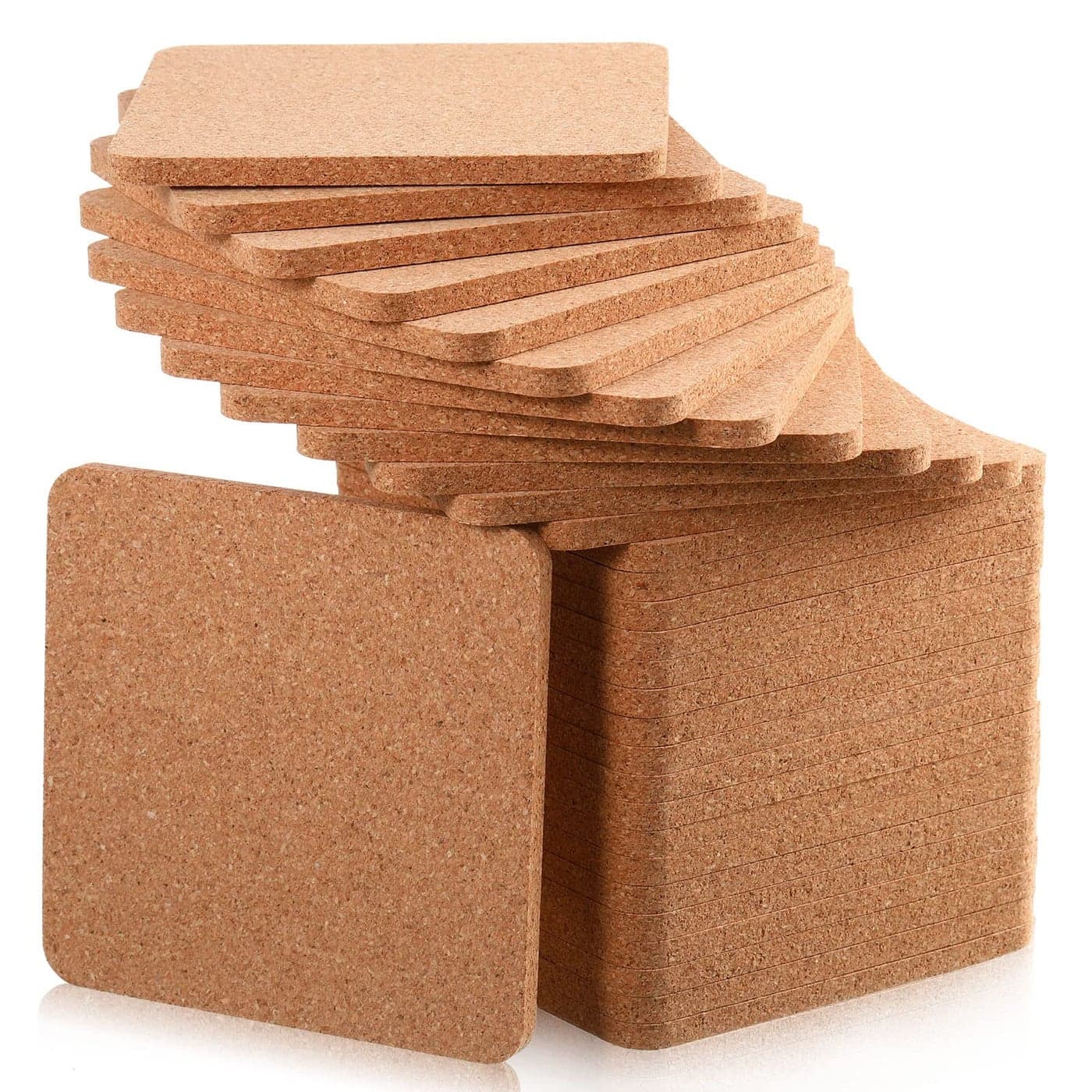 Square Cork Trivets 4 x 4 x 02 Inch Cork Coasters for Drinks Absorbent Plant Pot Trivets Natural Bar Kitchen Pads Drink Coasters Set for Table Dishes Plate60 Pcs