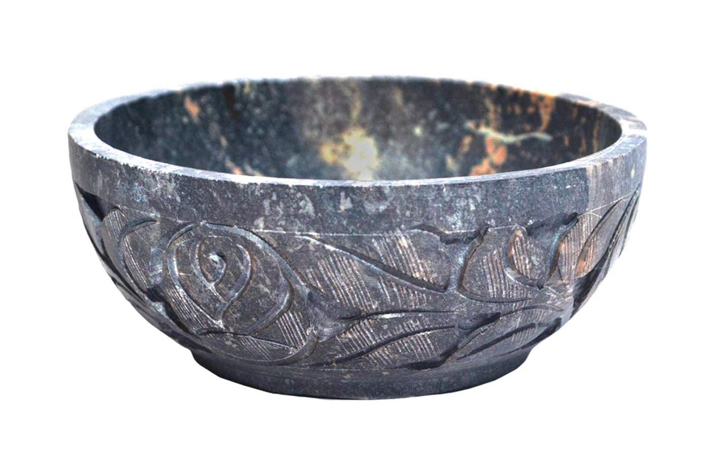 Nirvana Class Soapstone Scrying and Smudge Bowl Scrying Bowls Mirrors 4 Inch From India